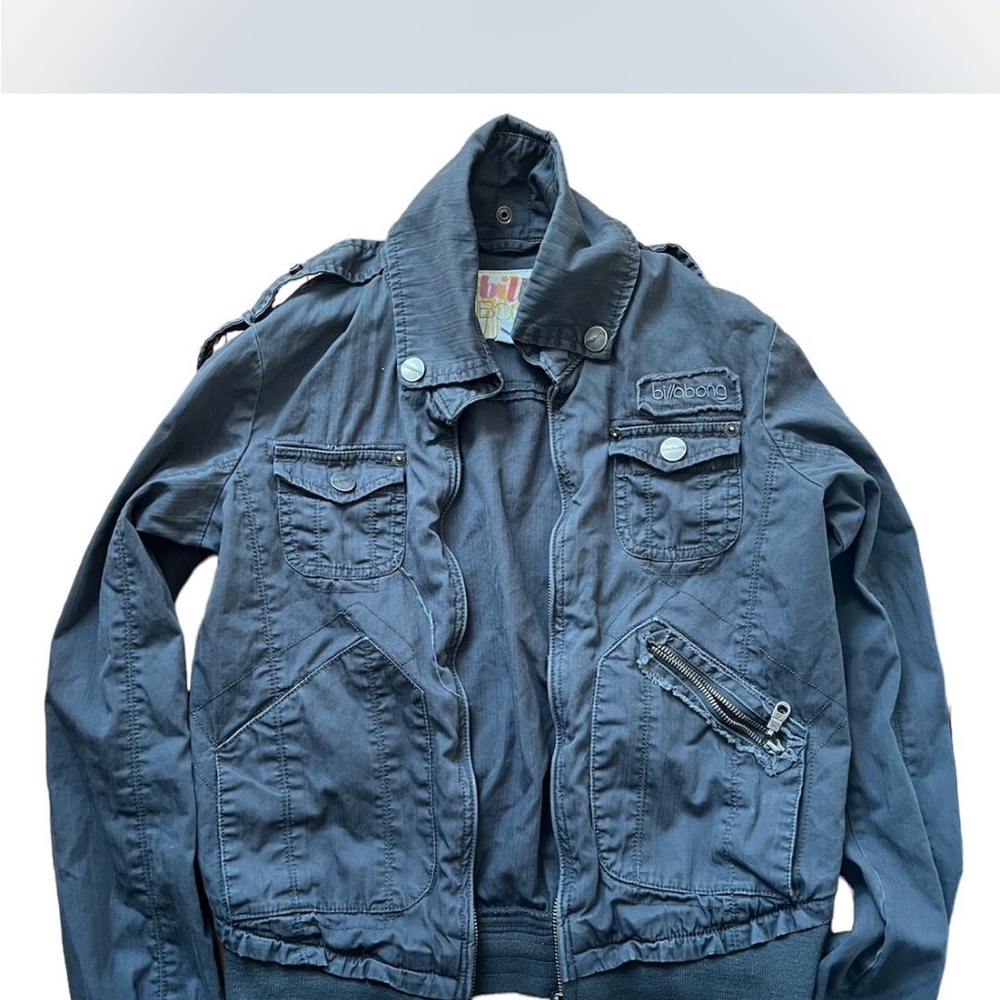 Billabong Blue Bomber Jacket with Varsity Style